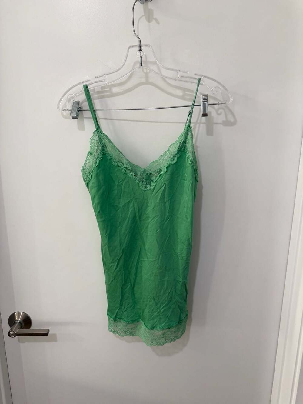 Intimissimi Green Silk Blend Lace Trim Camisole Cami Top Size M
